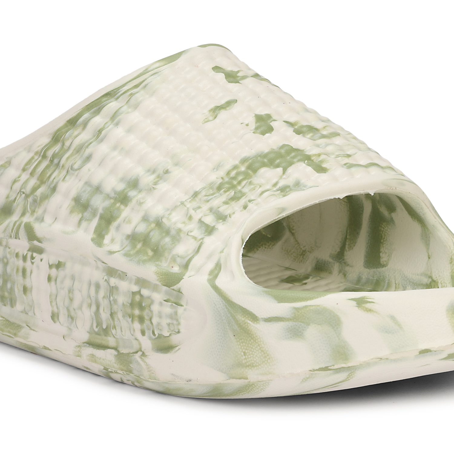 Velmorahh White Olive Green Tie Dye EVA Flip Flops for Men & Women | Lightweight Hawai Chappal | Soft Cushion Comfort | Waterproof Casual Slippers - Image 8