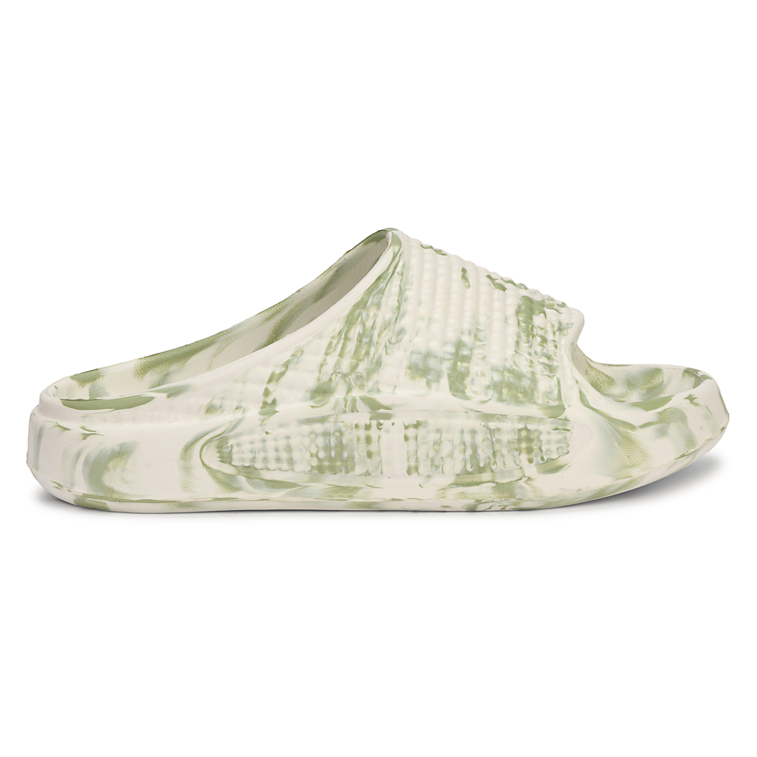 Velmorahh White Olive Green Tie Dye EVA Flip Flops for Men & Women | Lightweight Hawai Chappal | Soft Cushion Comfort | Waterproof Casual Slippers - Image 7